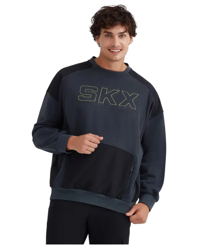 Skechers Fleece Crew Neck Gri Erkek Sweatshirt - 5