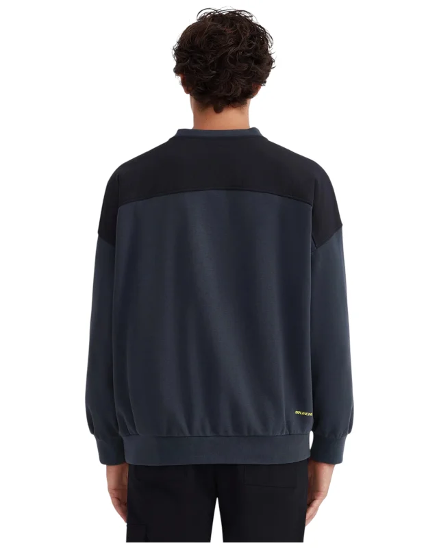 Skechers Fleece Crew Neck Gri Erkek Sweatshirt - Skechers (1)
