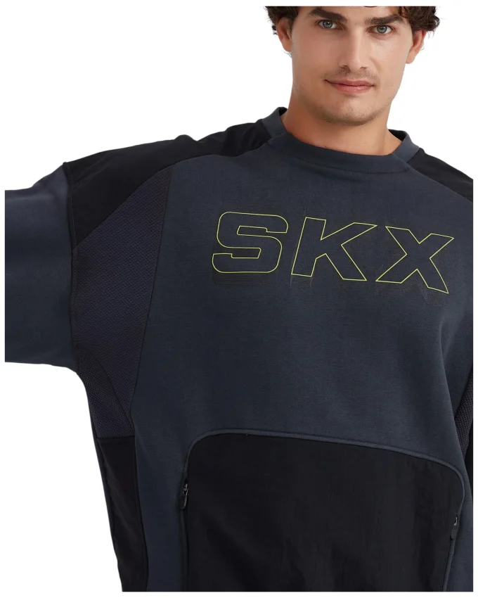 Skechers Fleece Crew Neck Gri Erkek Sweatshirt - 3