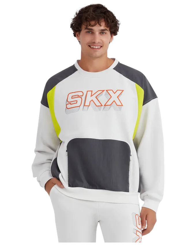 Skechers Fleece Crew Neck Gri Erkek Sweatshirt - 1