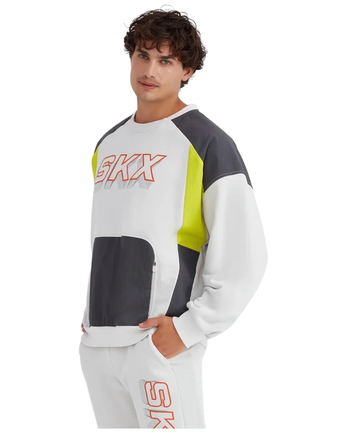 Skechers Fleece Crew Neck Gri Erkek Sweatshirt - 4