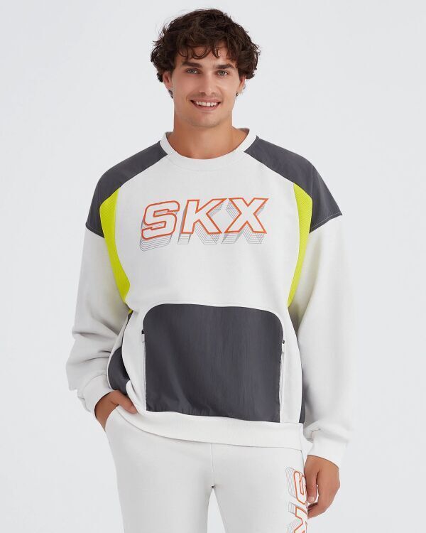 Skechers Fleece Crew Neck Gri Erkek Sweatshirt - 1