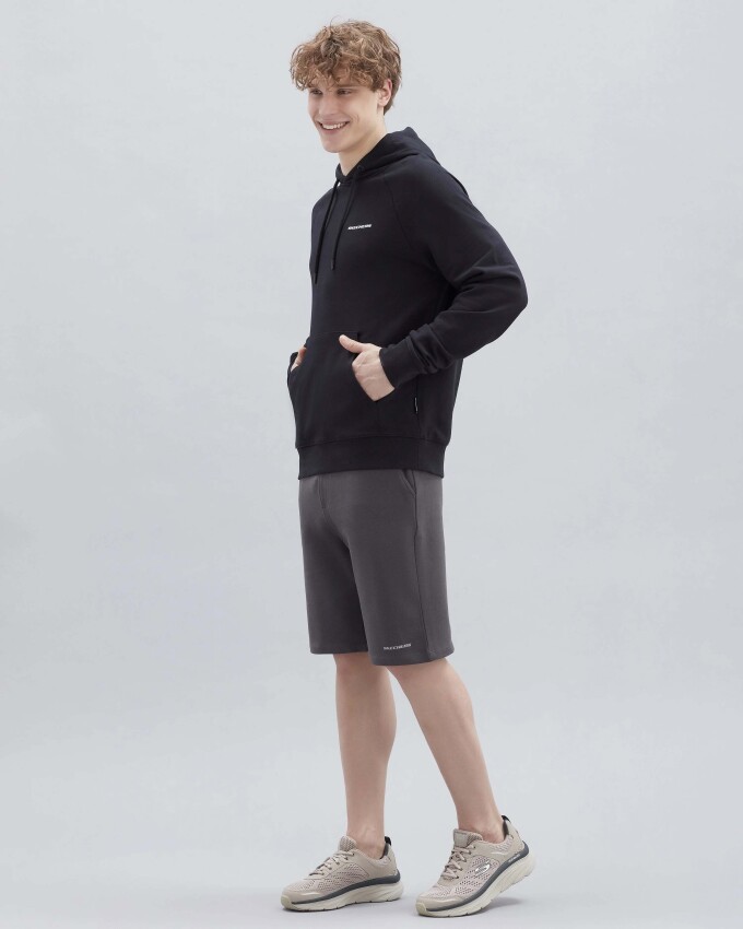 Skechers M New Basics Hoodie SİYAH Erkek Sweatshirt - 4