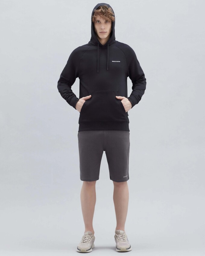 Skechers M New Basics Hoodie SİYAH Erkek Sweatshirt - 5