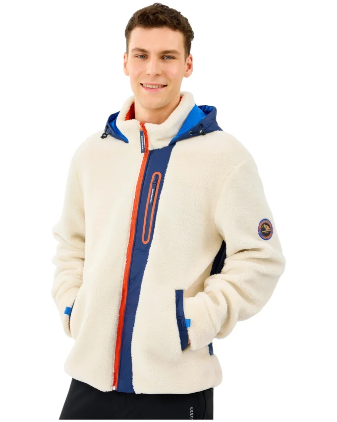 Skechers M Outdoor Fleece Full Zip Sherpa Beyaz Erkek Sweatshirt - 2