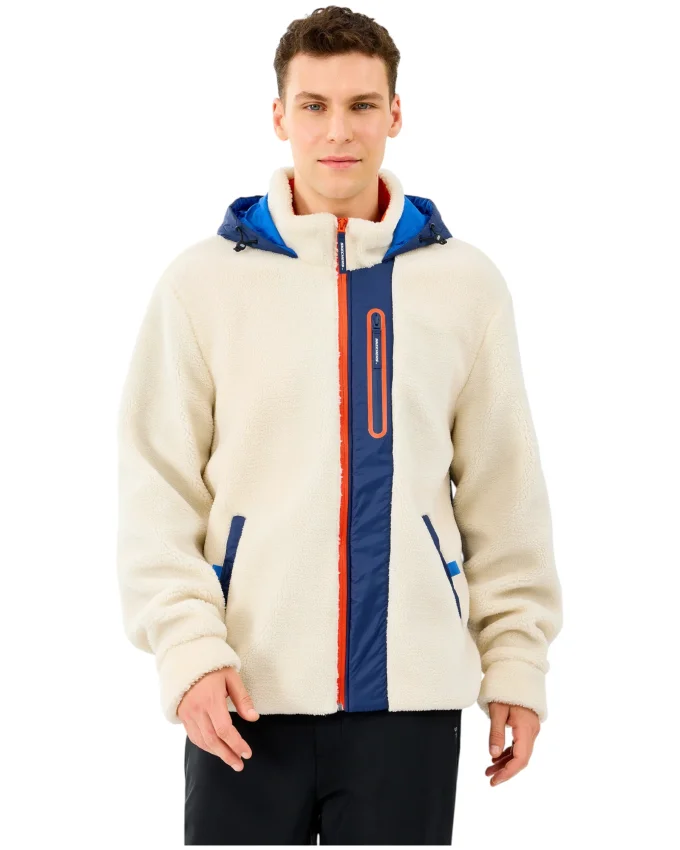 Skechers M Outdoor Fleece Full Zip Sherpa Beyaz Erkek Sweatshirt - 1