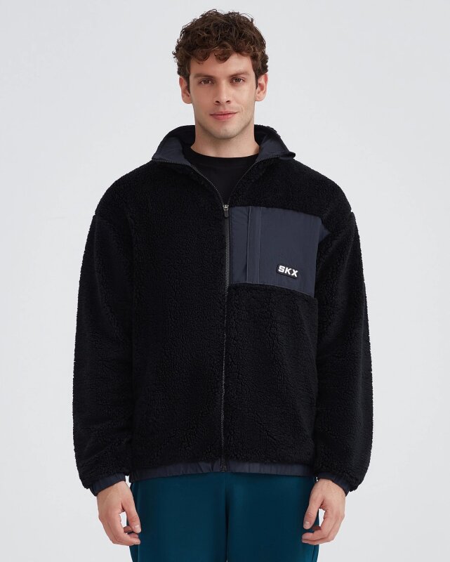 Skechers Outdoor Fleece Full Zip Sherpa Siyah Erkek Polar - 1