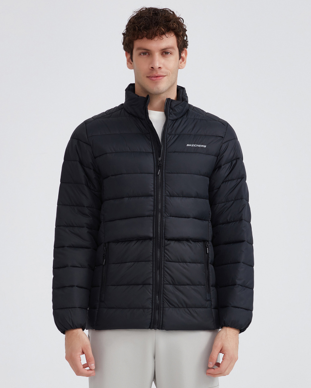 Skechers M Outerwear Padded Jacket SİYAH Erkek Mont - Skechers