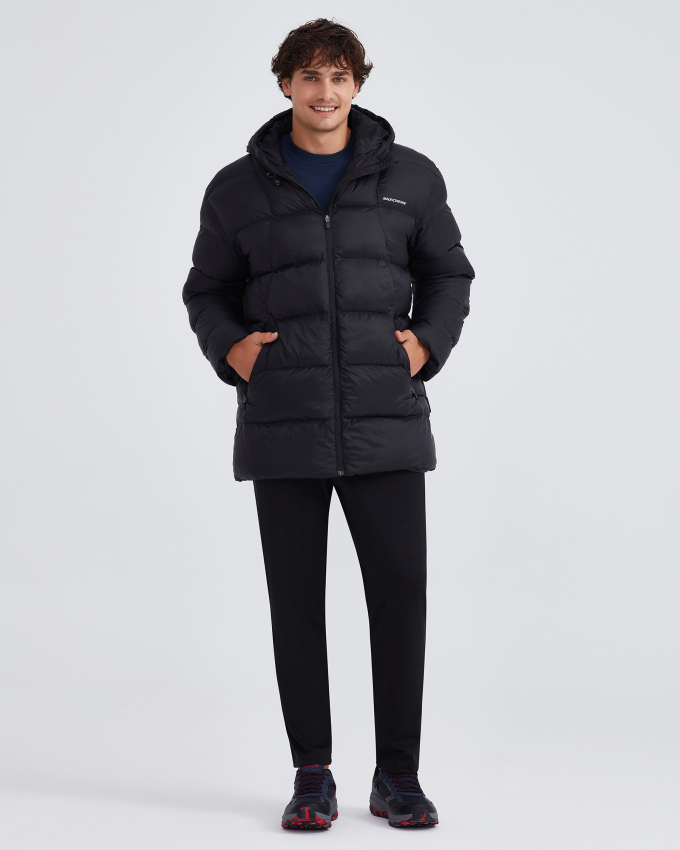 Skechers Outerwear Padded Siyah Erkek Mont - 5