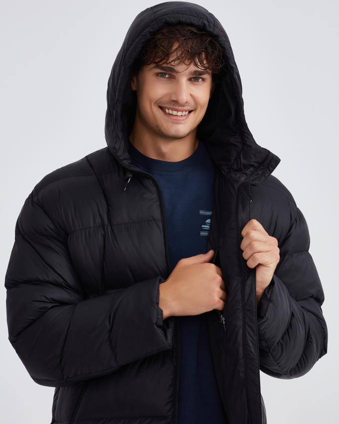 Skechers M Outerwear Padded Jacket SİYAH Erkek Mont - 4