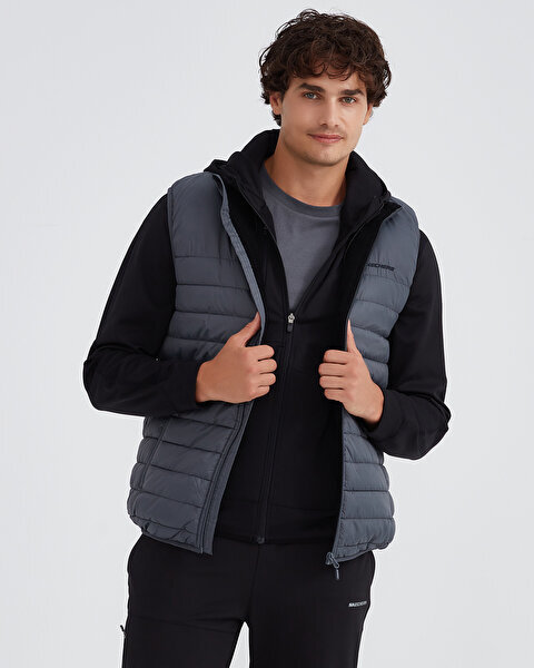 Skechers M Outerwear Padded Vest Gri Erkek Yelek - Skechers