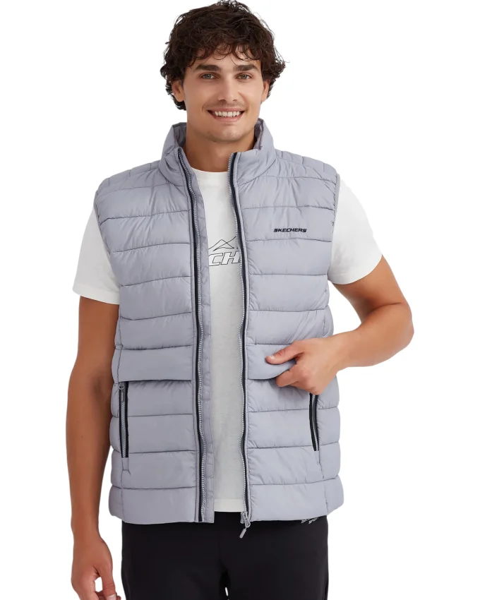 Skechers M Outerwear Padded Vest Gri Erkek Yelek - 4