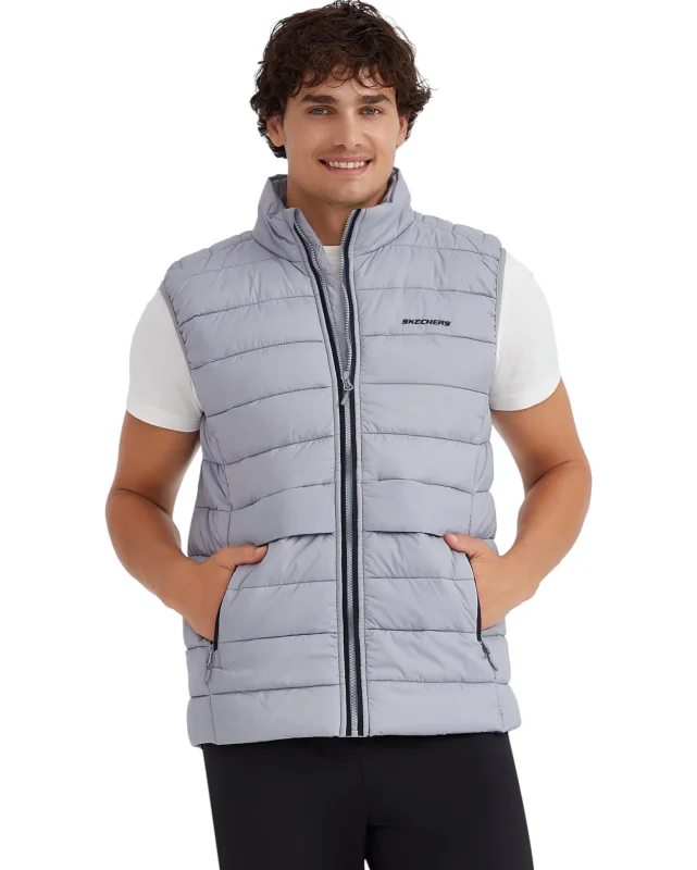 Skechers M Outerwear Padded Vest Gri Erkek Yelek 