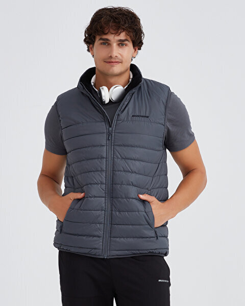 Skechers M Outerwear Padded Vest SİYAH Erkek Yelek - Skechers