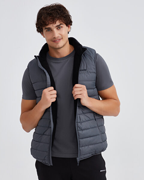 Skechers M Outerwear Padded Vest SİYAH Erkek Yelek - 4