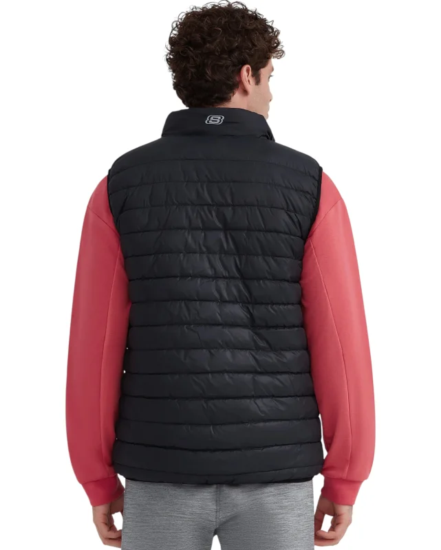 Skechers M Outerwear Padded Vest SİYAH Erkek Yelek - 4
