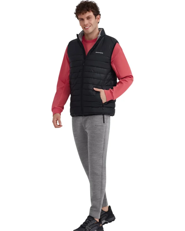 Skechers M Outerwear Padded Vest SİYAH Erkek Yelek - 5