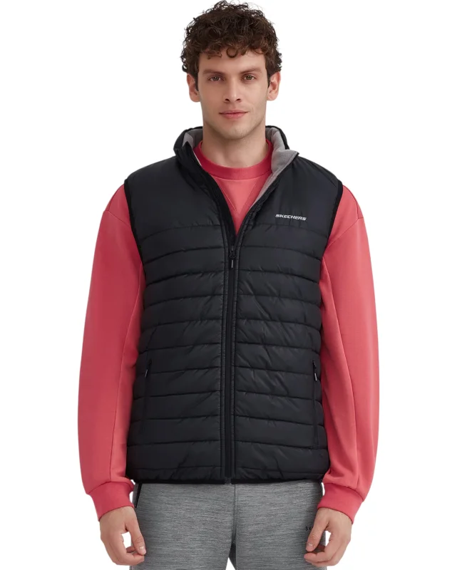 Skechers M Outerwear Padded Vest SİYAH Erkek Yelek 