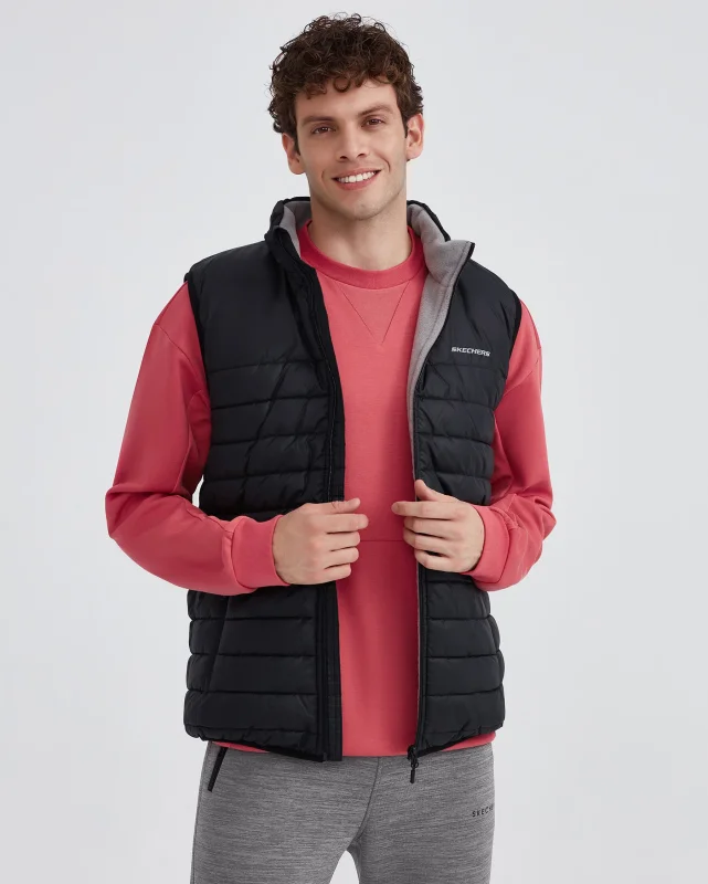 Skechers M Outerwear Padded Vest SİYAH Erkek Yelek - Skechers (1)