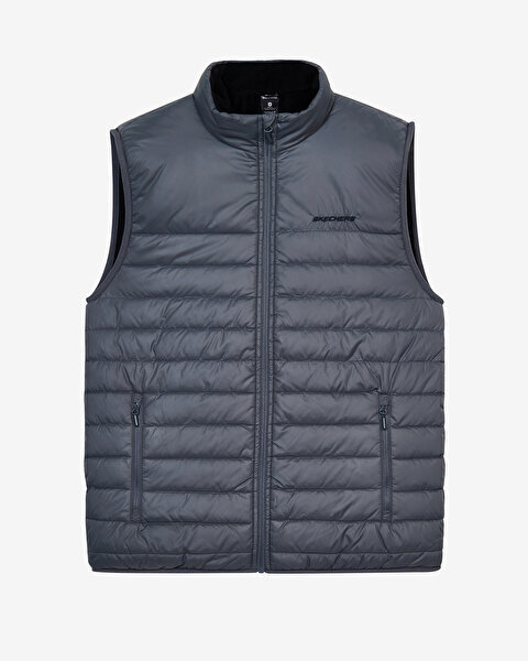 Skechers M Outerwear Padded Vest SİYAH Erkek Yelek - 5