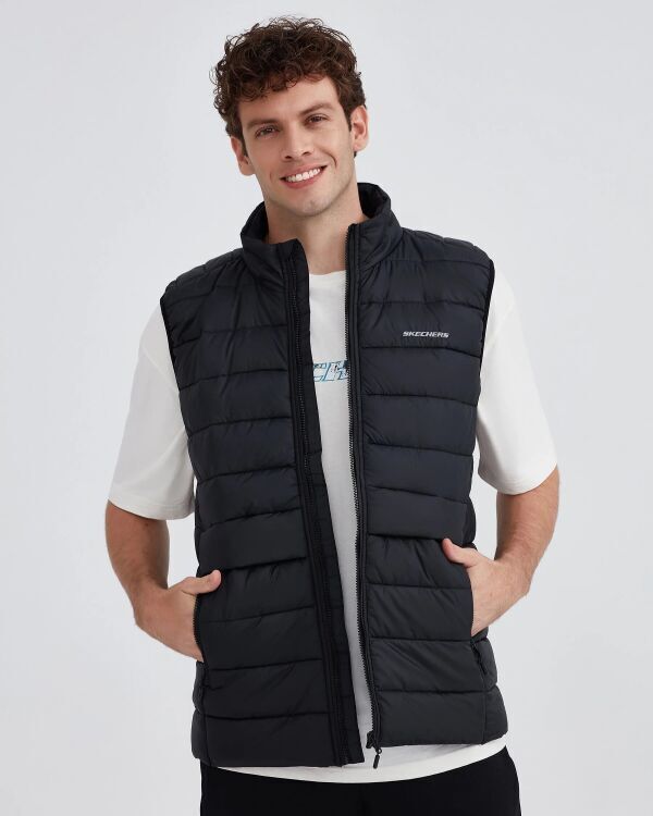 Skechers M Outerwear Padded Vest SİYAH Erkek Yelek - 3