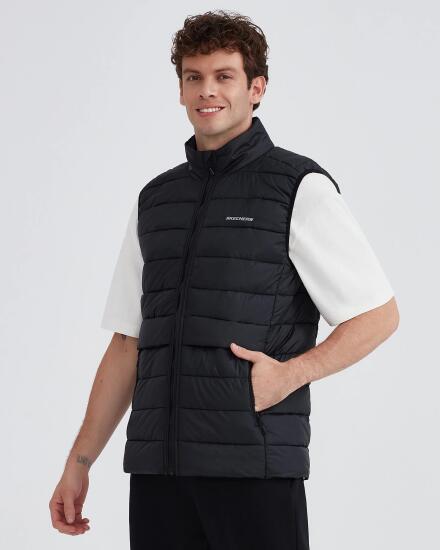 Skechers M Outerwear Padded Vest SİYAH Erkek Yelek - 5