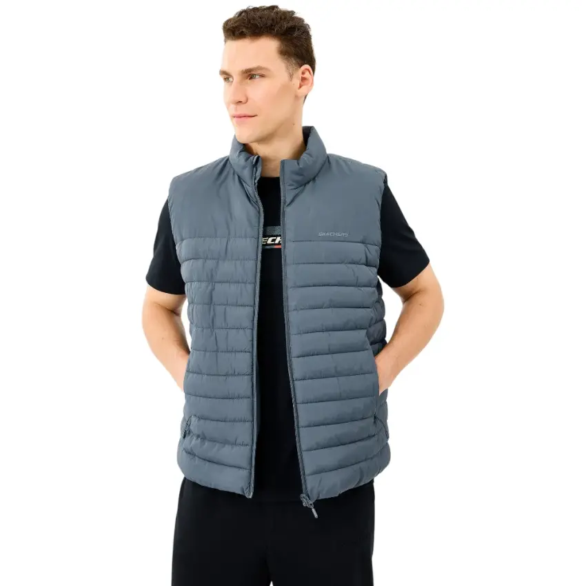 Skechers M Outerwear Polar Lining Paded Vest Gri Erkek Yelek - 1