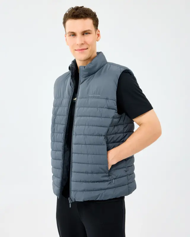 Skechers M Outerwear Polar Lining Paded Vest Gri Erkek Yelek - 2