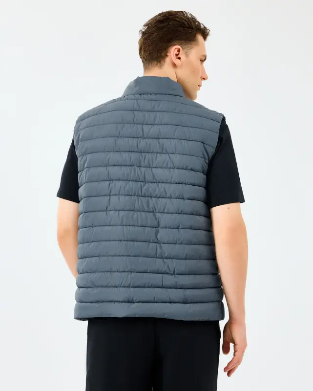 Skechers M Outerwear Polar Lining Paded Vest Gri Erkek Yelek - 5