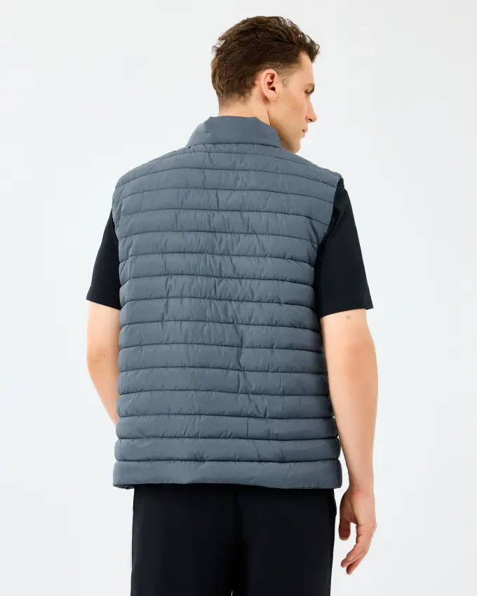 Skechers M Outerwear Polar Lining Paded Vest Gri Erkek Yelek - 5