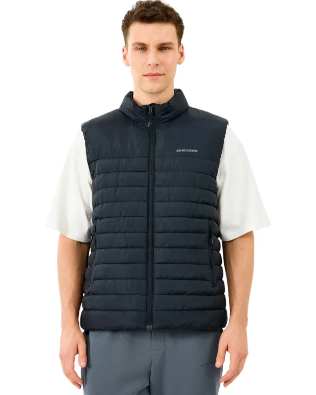 Skechers M Outerwear Polar Lining Paded Vest Siyah Erkek Yelek - 1