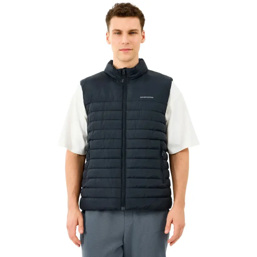Skechers M Outerwear Polar Lining Paded Vest Siyah Erkek Yelek - 1