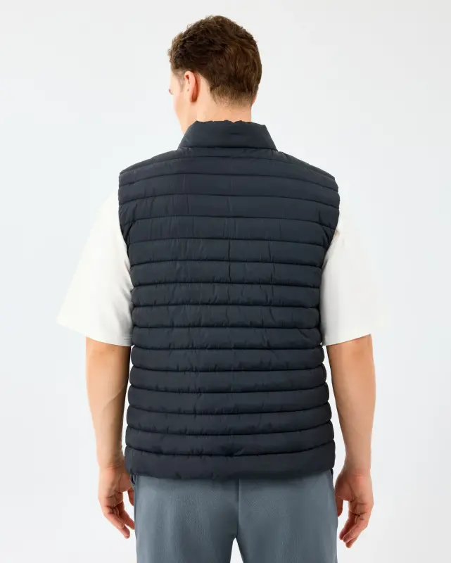 Skechers M Outerwear Polar Lining Paded Vest Siyah Erkek Yelek - 2