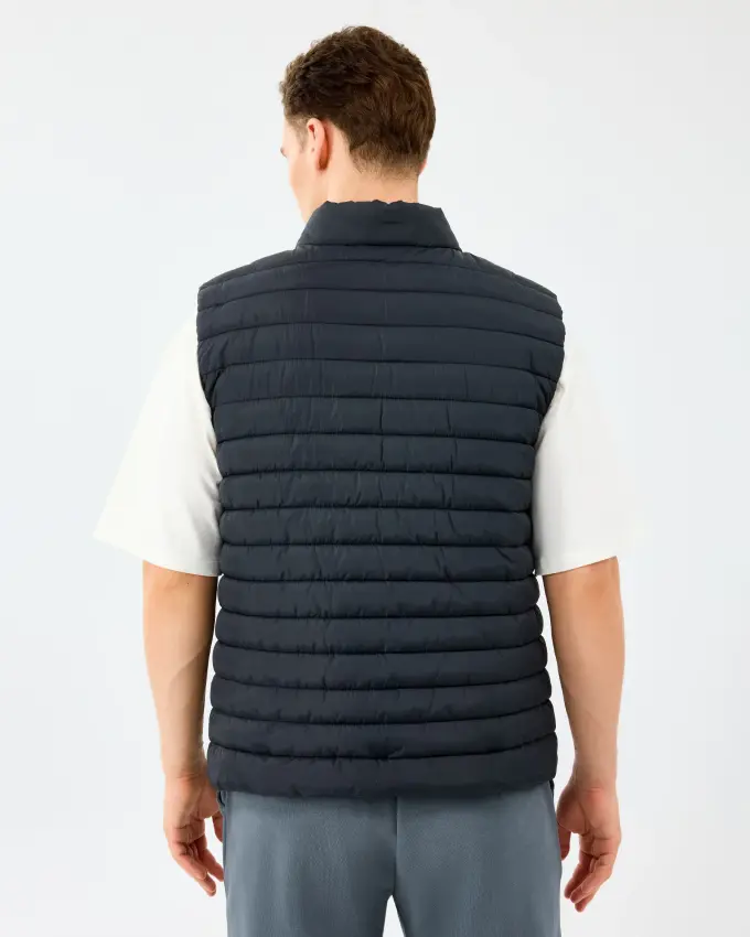Skechers M Outerwear Polar Lining Paded Vest Siyah Erkek Yelek - 2