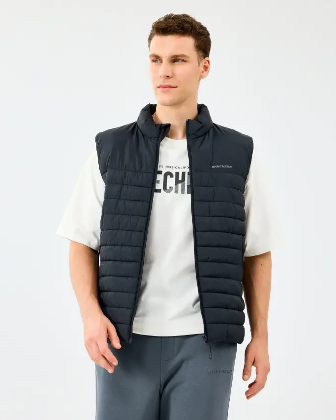 Skechers M Outerwear Polar Lining Paded Vest Siyah Erkek Yelek - 3