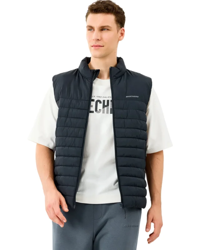 Skechers M Outerwear Polar Lining Paded Vest Siyah Erkek Yelek - 3