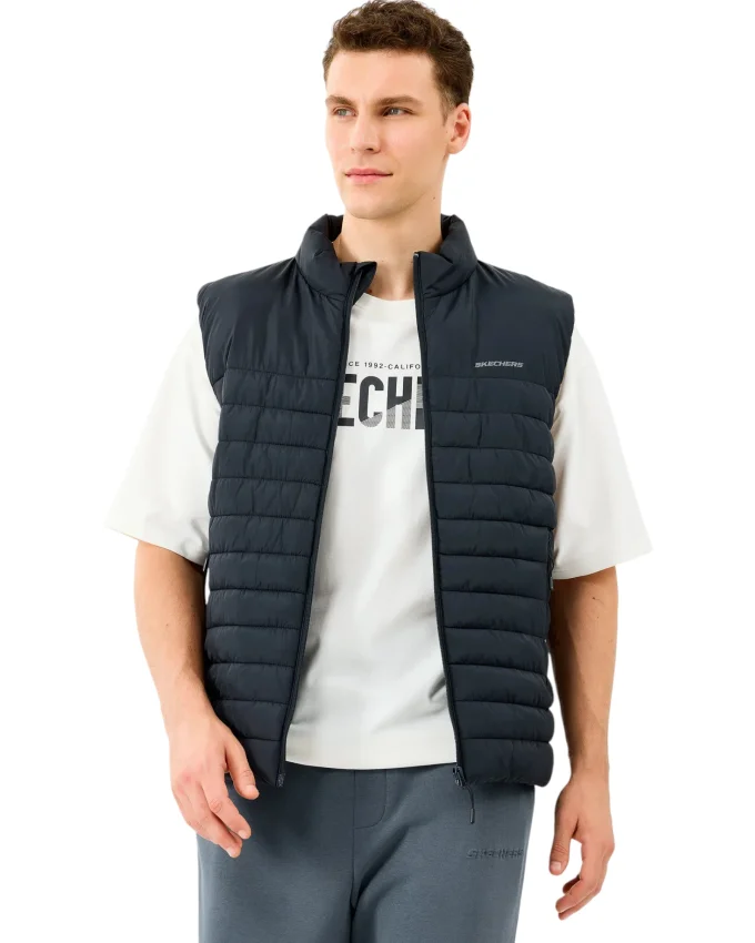 Skechers M Outerwear Polar Lining Paded Vest Siyah Erkek Yelek - 3