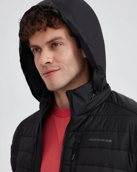 Skechers M Panel Turtle Neck Jacket SİYAH Erkek Mont - 9