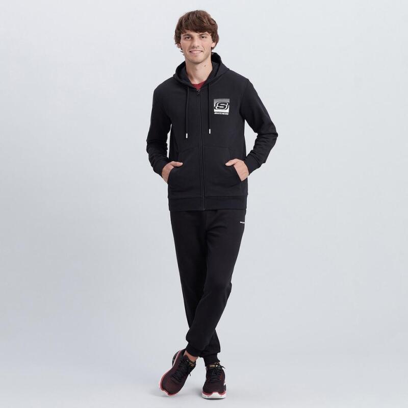 Skechers M Summits Full Zip Hoodie SİYAH Erkek Sweatshirt S212407-001 - 1