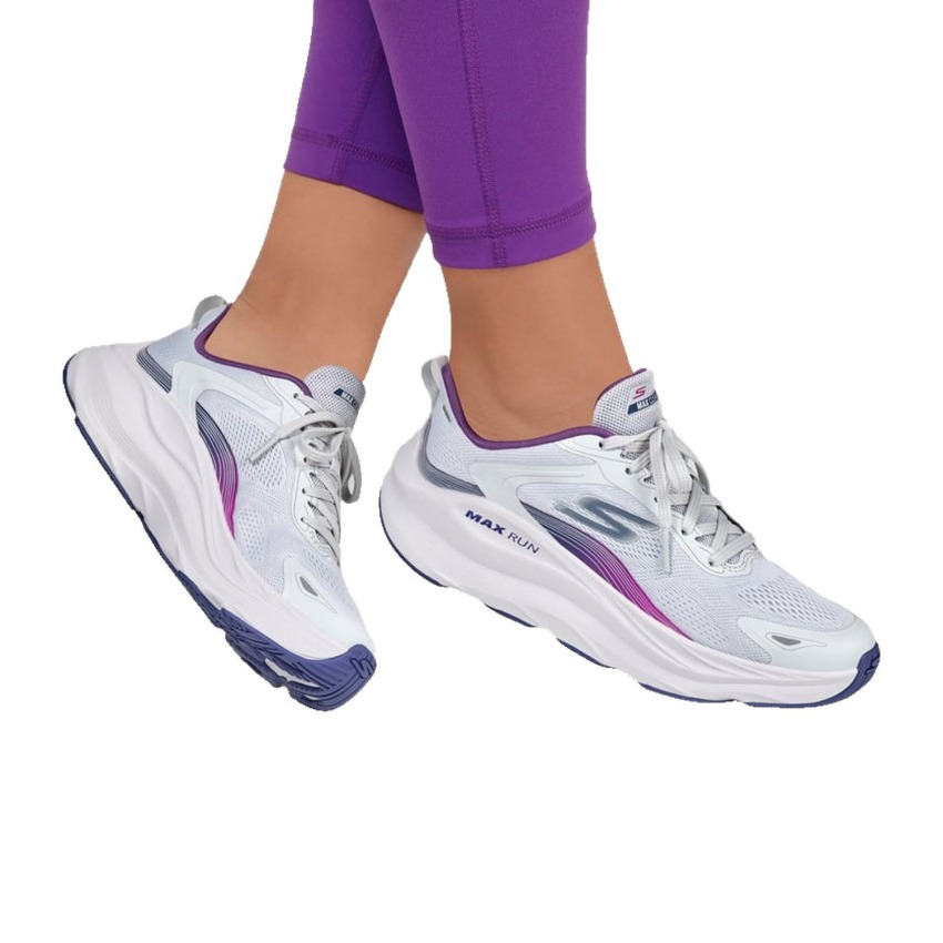 Skechers Max Run Pacewave Gri Kadın Koşu Ayakkabısı - 5