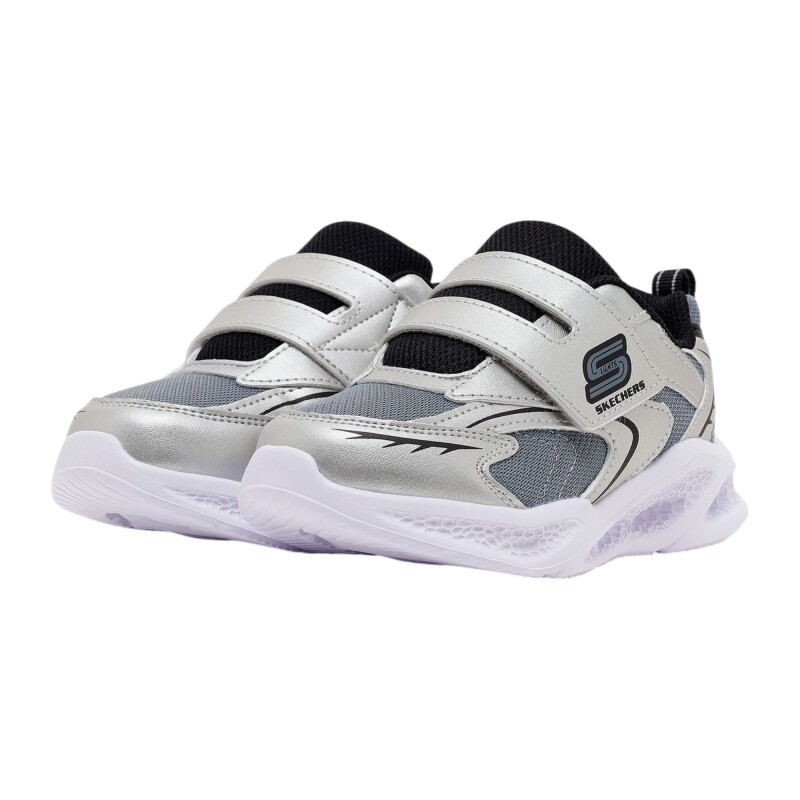 Skechers Meteor-Lights - Glow Spike Gri Çocuk Günlük Ayakkabı - 3