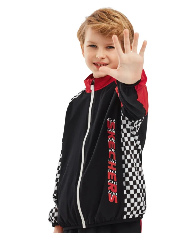 Skechers Micro Collection B Full Zip Jacket SİYAH Çocuk Eşofman Üstü - 1