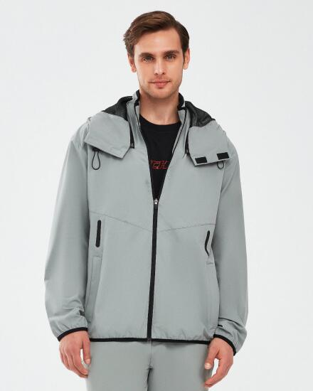 Skechers Micro Collection M Hooded Jacket Gri Erkek Eşofman Üstü - 1