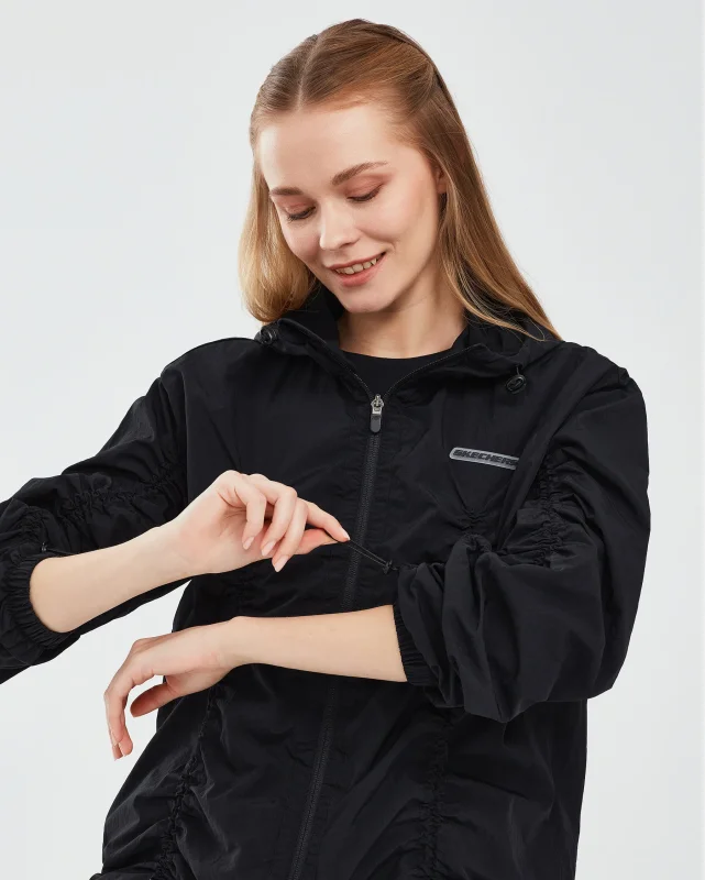 Skechers Micro Collection W Hooded Jacket SİYAH Kadın Eşofman Üstü - 4