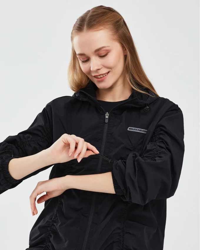 Skechers Micro Collection W Hooded Jacket SİYAH Kadın Eşofman Üstü - 4