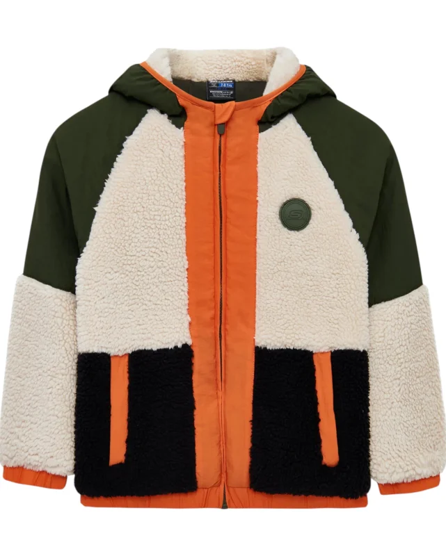 Skechers Outdoor Fleece Full Zip Sherpa Haki Çocuk Mont - 1