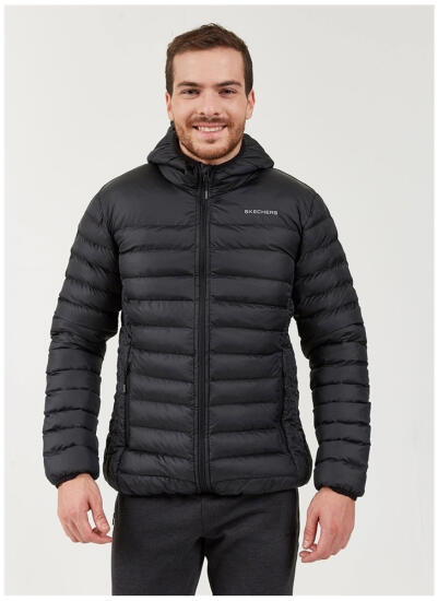 Skechers Outerwear M Padded Lightweight Jacket SİYAH Erkek Mont S202063-001 - 1