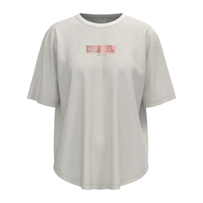 Skechers Oversize Fit Graphic Beyaz Kadın Tshirt - Skechers