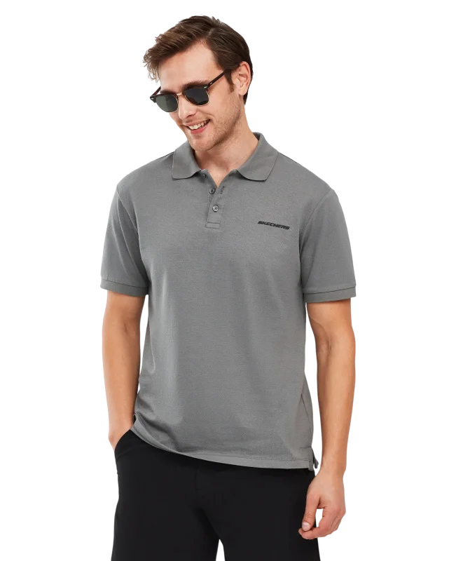 Skechers Polo Shirt M Short Sleeve Antrasit Erkek Polo Tshirt 