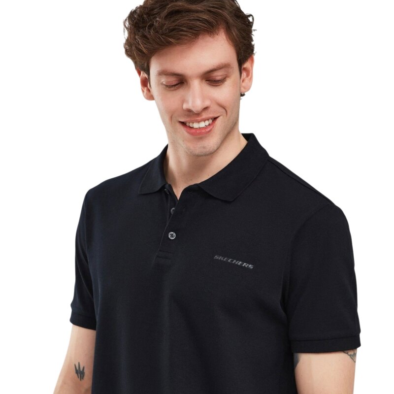 Skechers Short Sleeve Siyah Erkek Polo Tshirt - Skechers (1)